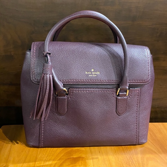 Kate Spade ♠️ Dark Plum Leather Bag